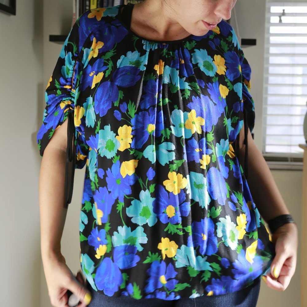 Floral Print blue shirt